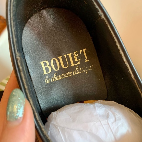 60s DEADSTOCK "Boulet" Taupe Leather Oxfords Dress Shoes - Picture 6 of 8